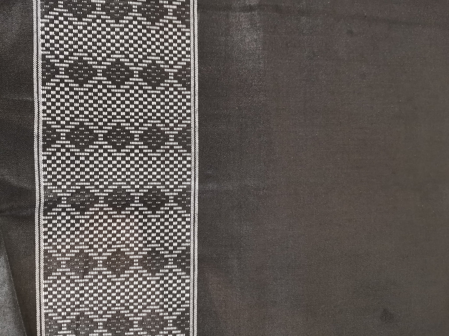 Heren sarong, sarung tenun, geweven en dichtgenaaid, grijs