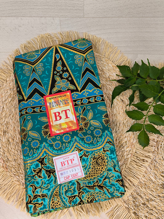 Traditionele sarong Prada Bali Keong Turquoise