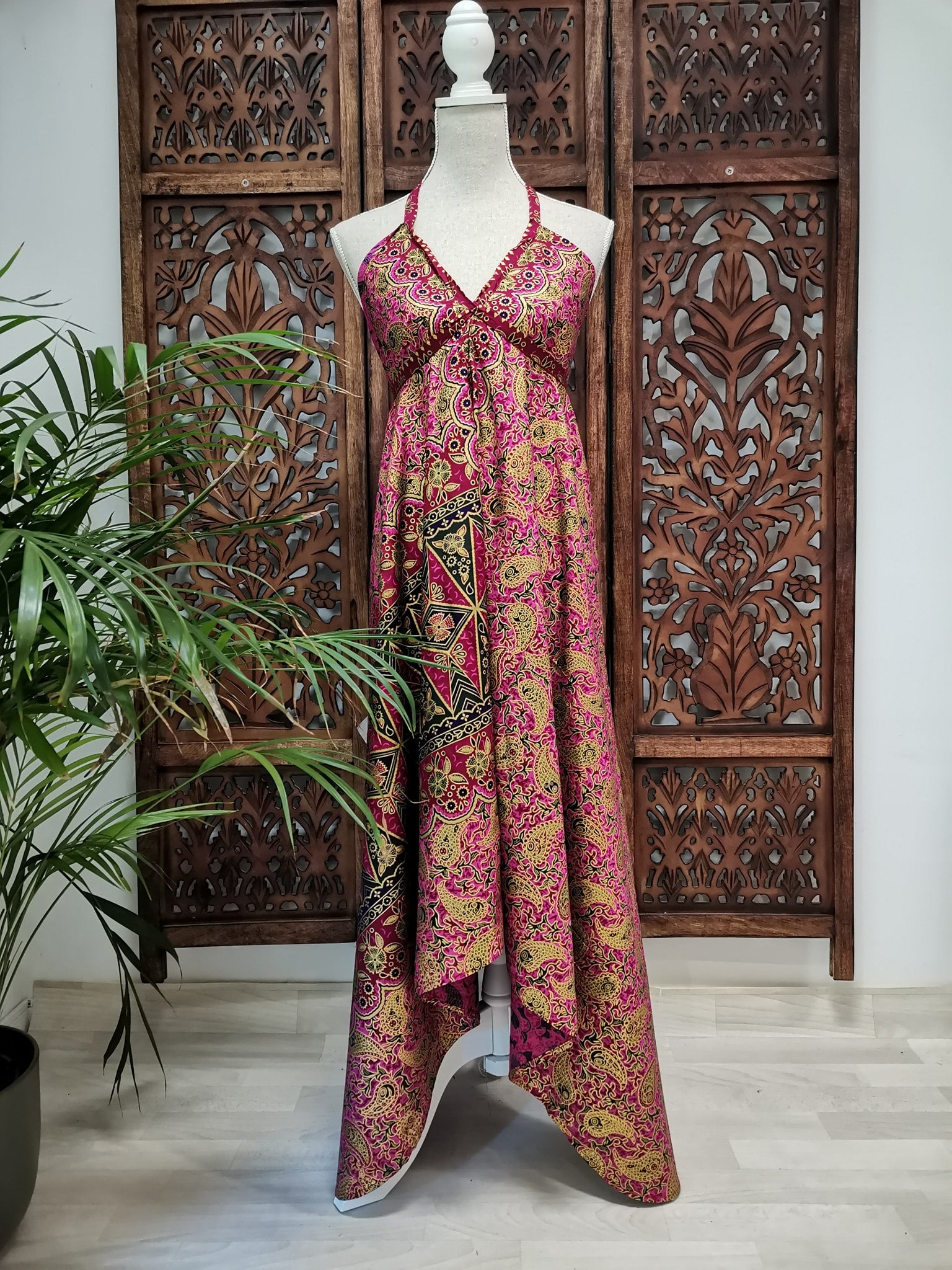 GURU SHOP Zachte, comfortabele katoenen jurk, zomerjurk met zakken in linnenlook voor dames, rood, 36 GURU SHOP Zachte, comfortabele katoenen jurk, zomerjurk met zakken in linnenlook voor dames, rood, 36