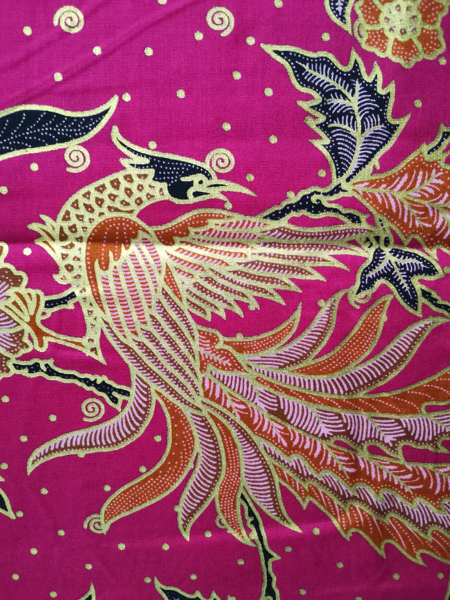 Traditionele sarong Prada Bali Batu Bulan Burung - fuchsia
