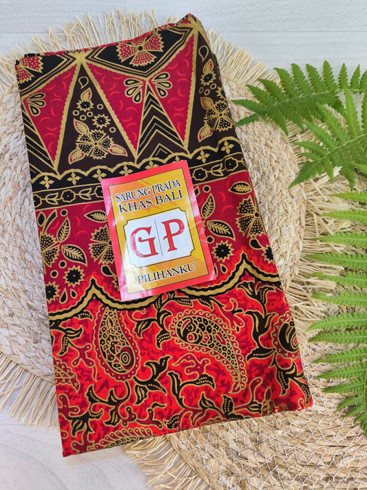 Traditionele sarong Prada Keong - Rood