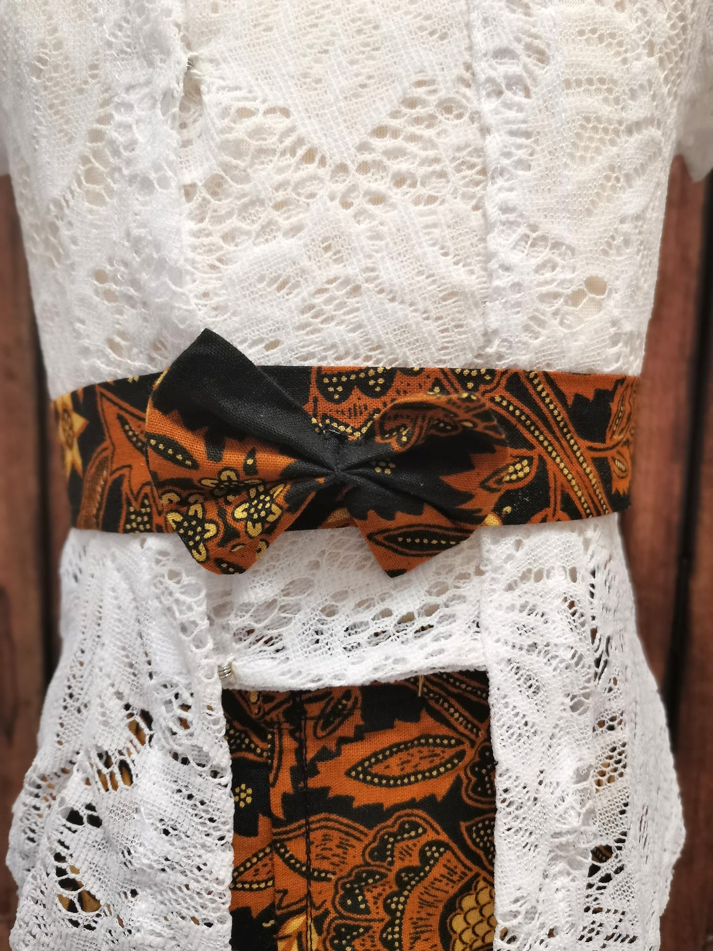 Set sarong en kebaya, wit, kindermaten