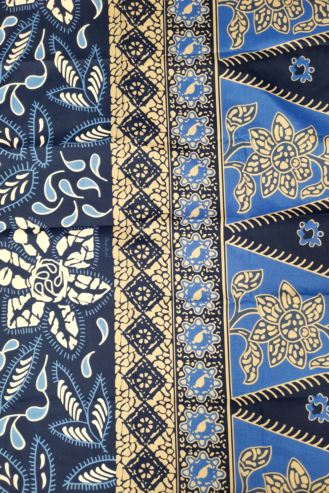 Tafelkleed songket blauw