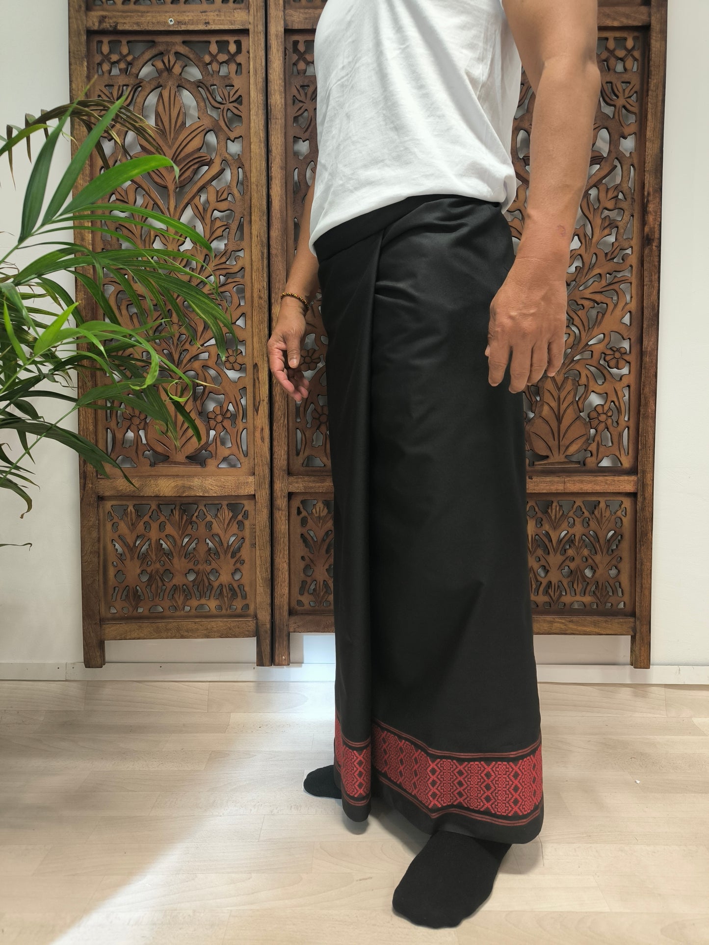Travelsarong met gekleurde band - verschillende kleuren