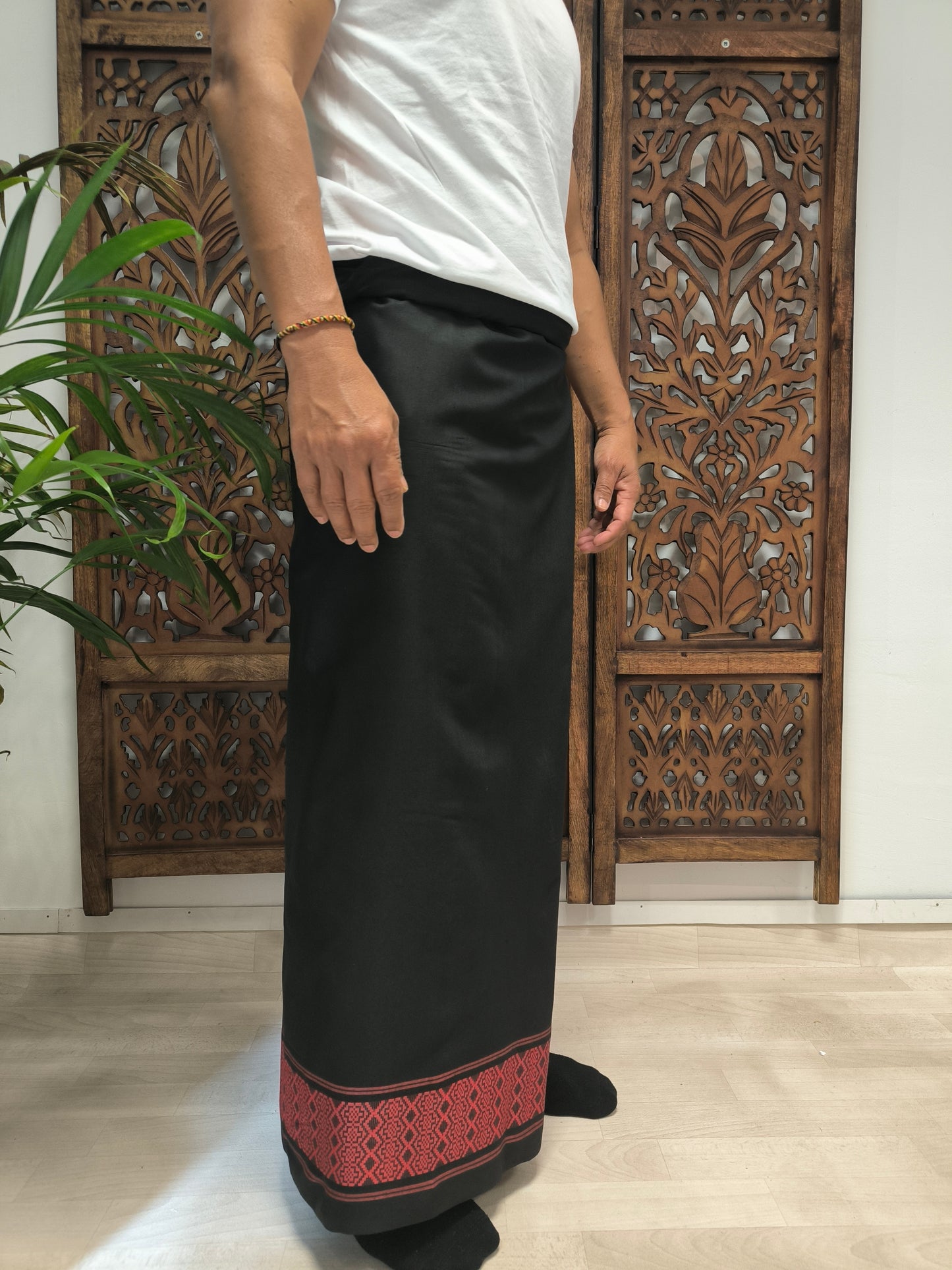 Travelsarong met gekleurde band - verschillende kleuren