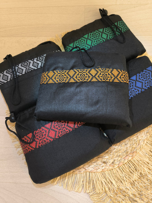 Travelsarong met gekleurde band - verschillende kleuren