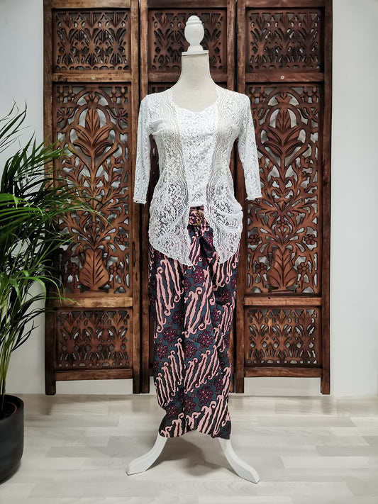 Wikkelrok sarong Lereng Dusty of Coklat met gesp
