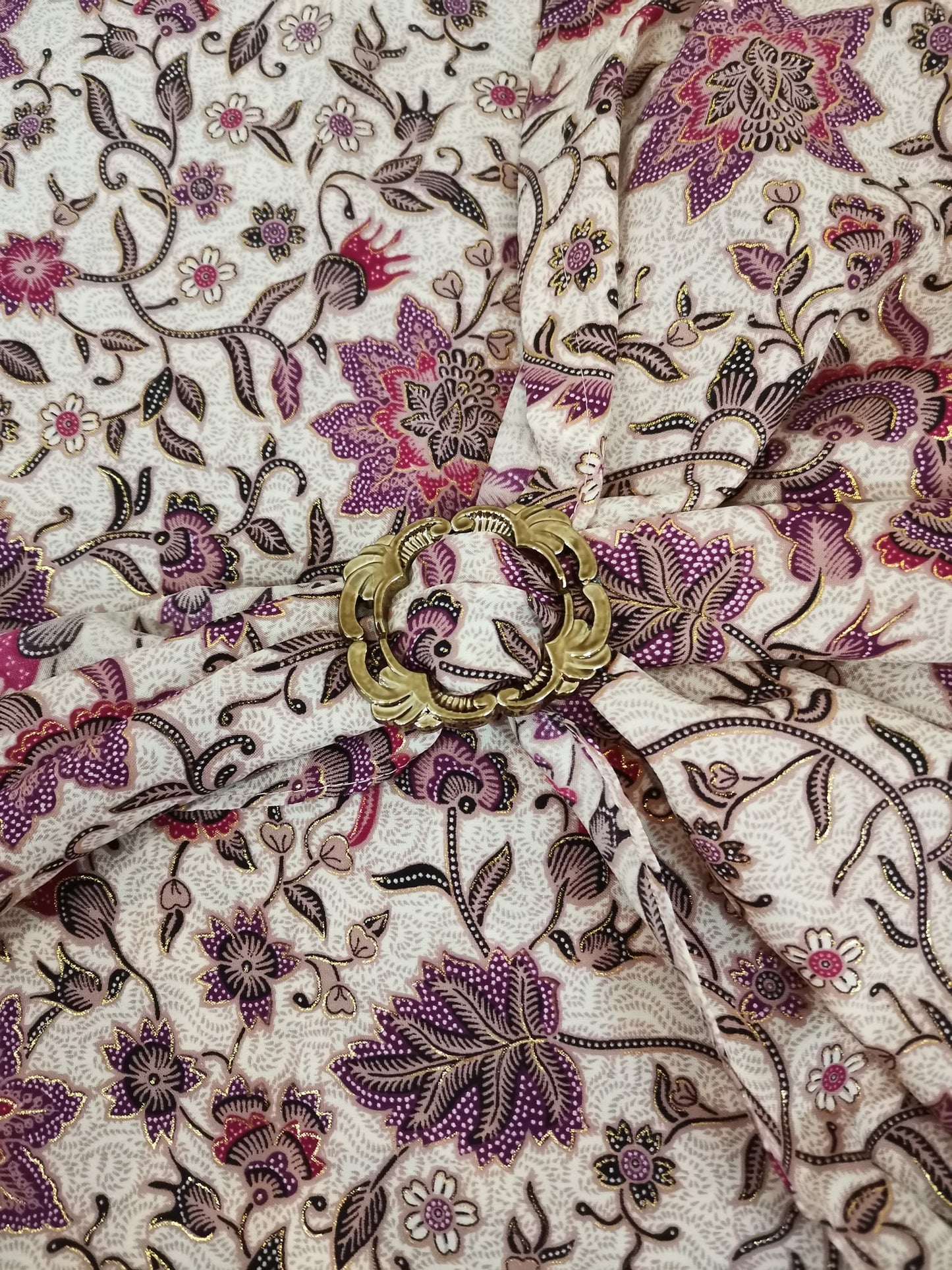 Wikkelrok sarong Flower Pink met gesp