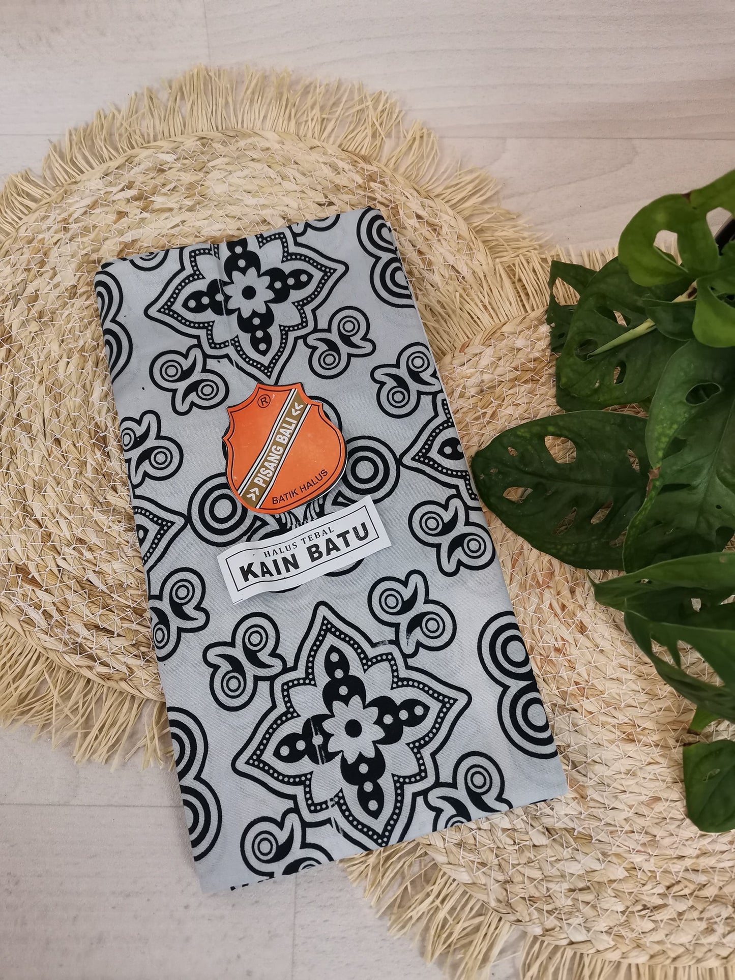 Traditionele sarong zwart/wit patroon 7