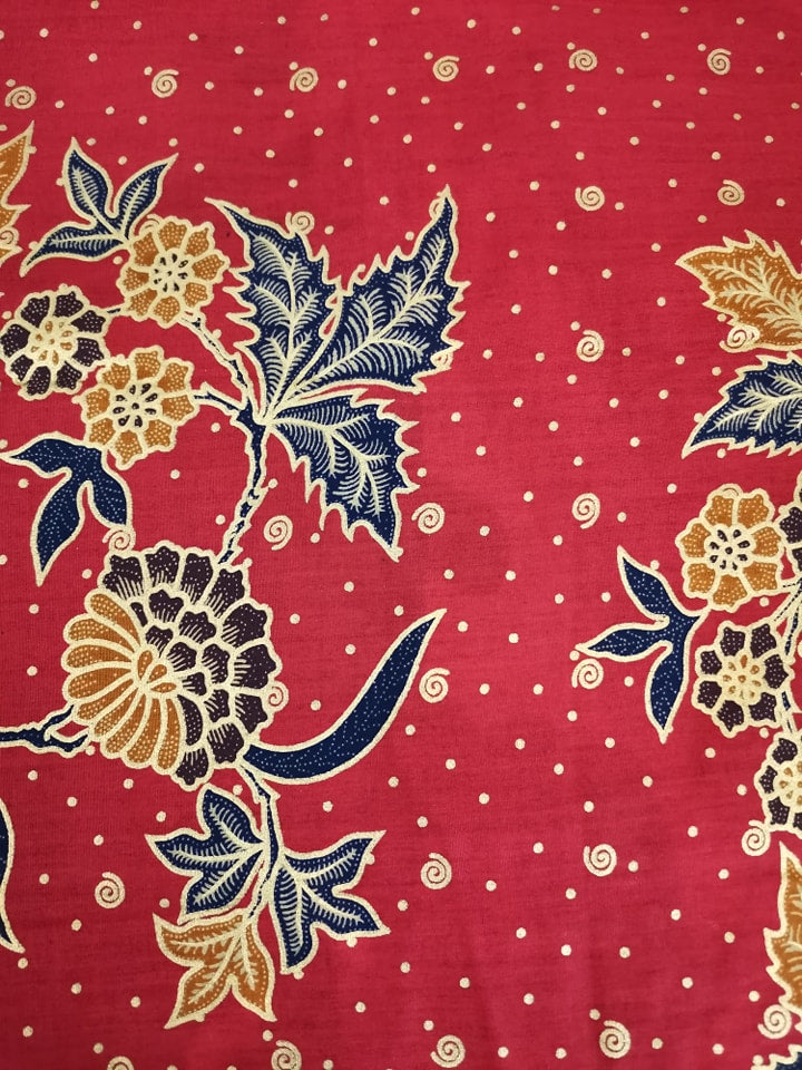 Traditionele sarong Prada Bali Batu Bulan Burung - rood