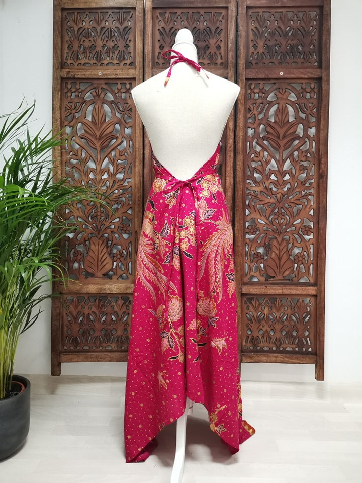 Zomerjurk, piramide vorm, fuchsia