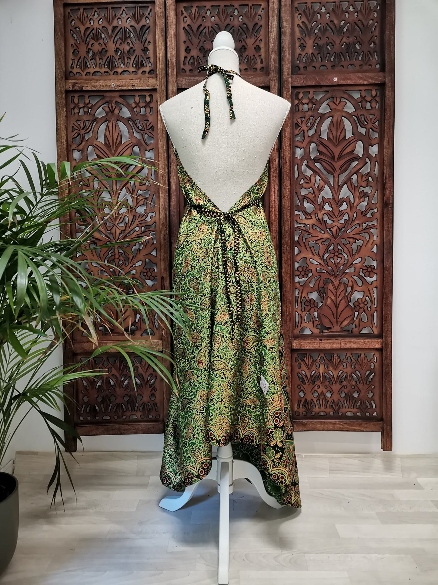 Jurk, zomerjurk, piramide vorm, groen