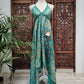 Jurk, zomerjurk, piramide vorm, turquoise, blauwgroen