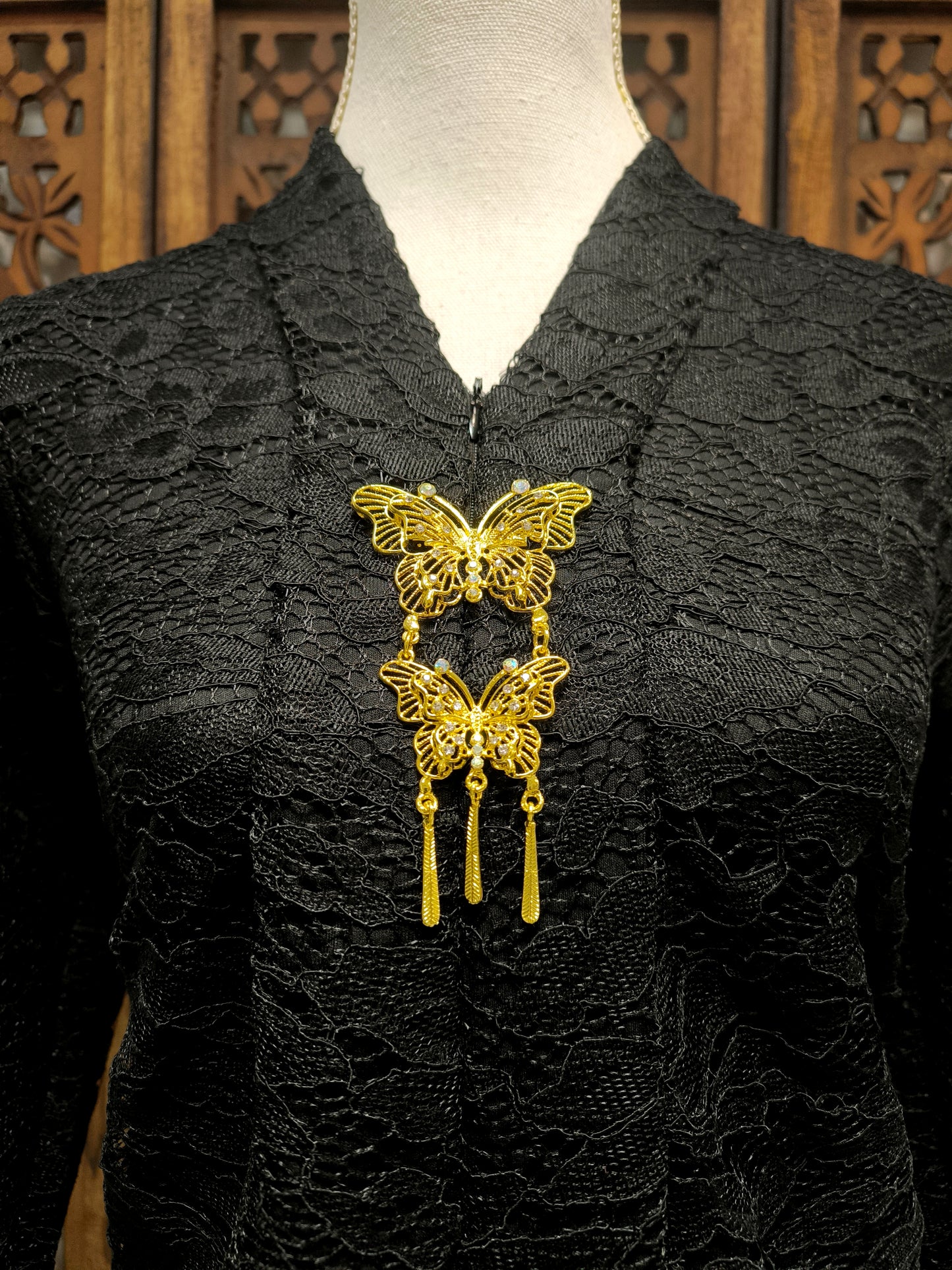 Broche Kebaya / Selendang - Vlinder Goud