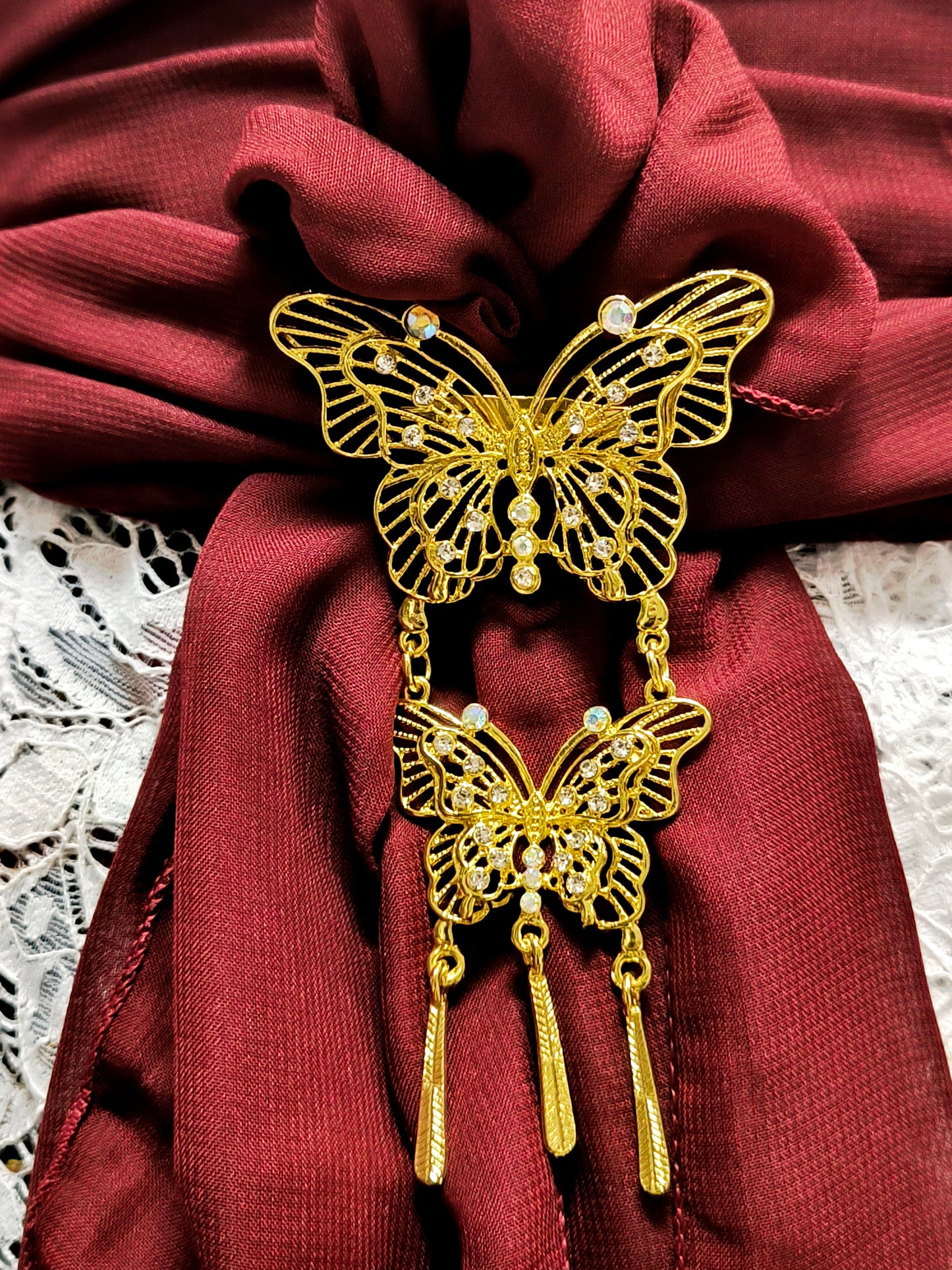 Broche Kebaya / Selendang - Vlinder Goud