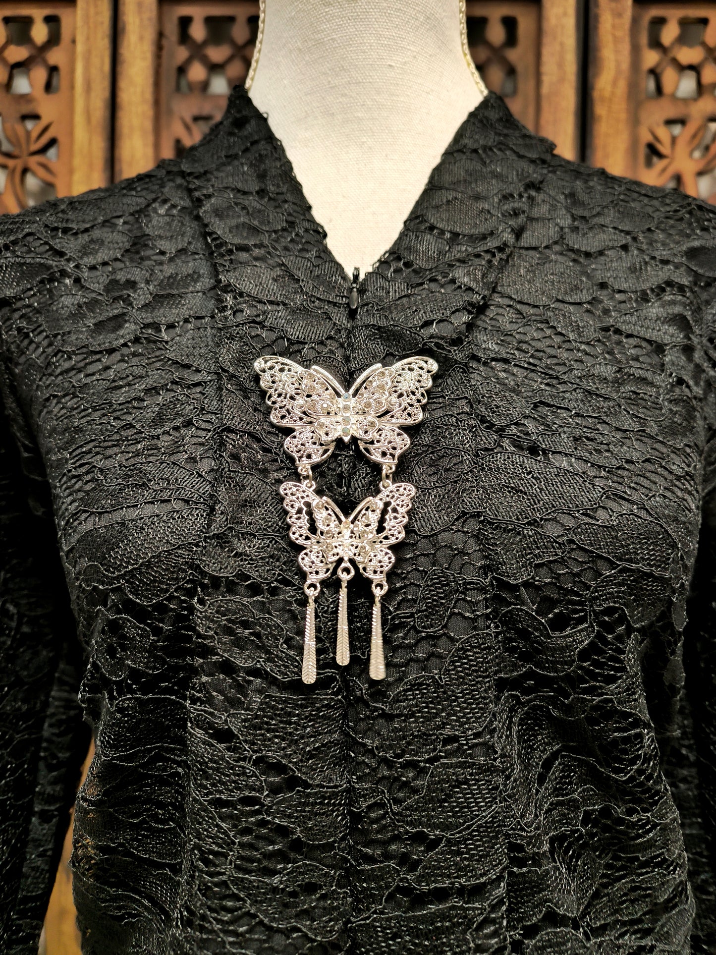 Broche Kebaya / Selendang - Vlinder Zilver