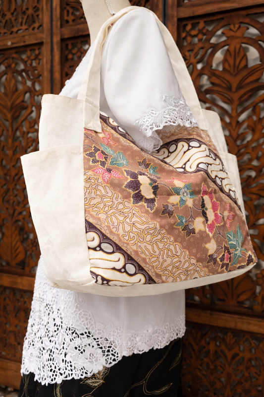 Canvas tasje met batik