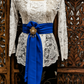 Slendang blauw, zonder broche