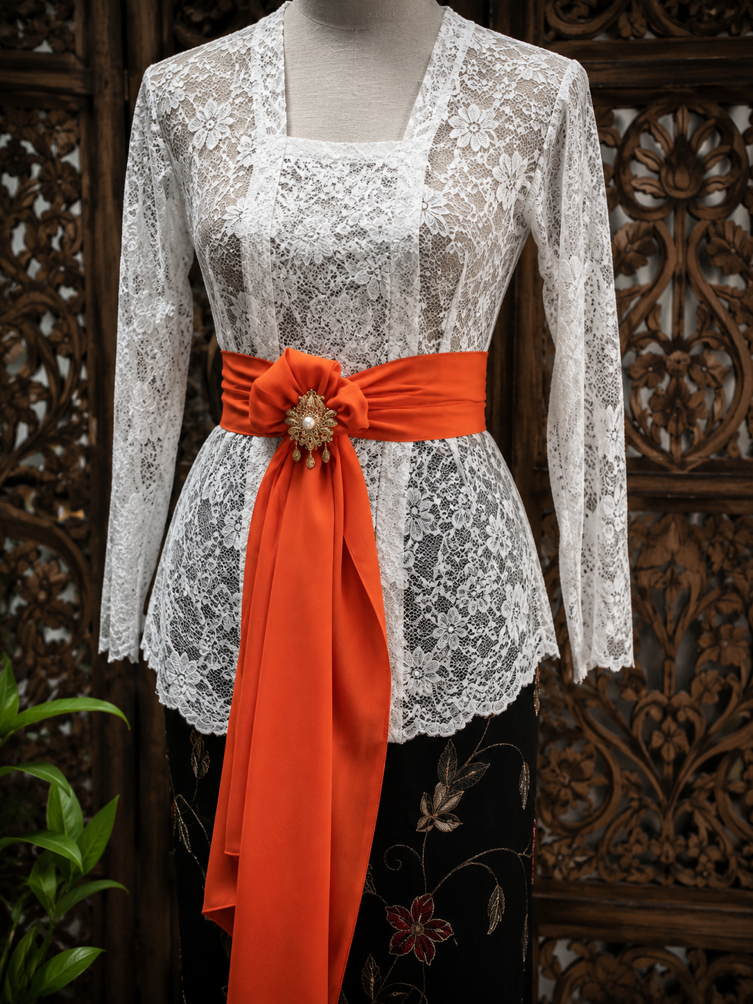Slendang oranje, zonder broche