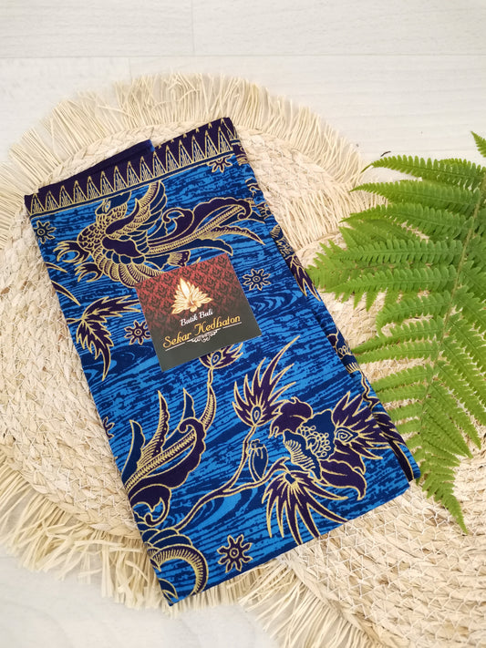 Traditionele sarong Prada Batik Bali - Feniks donkerblauw