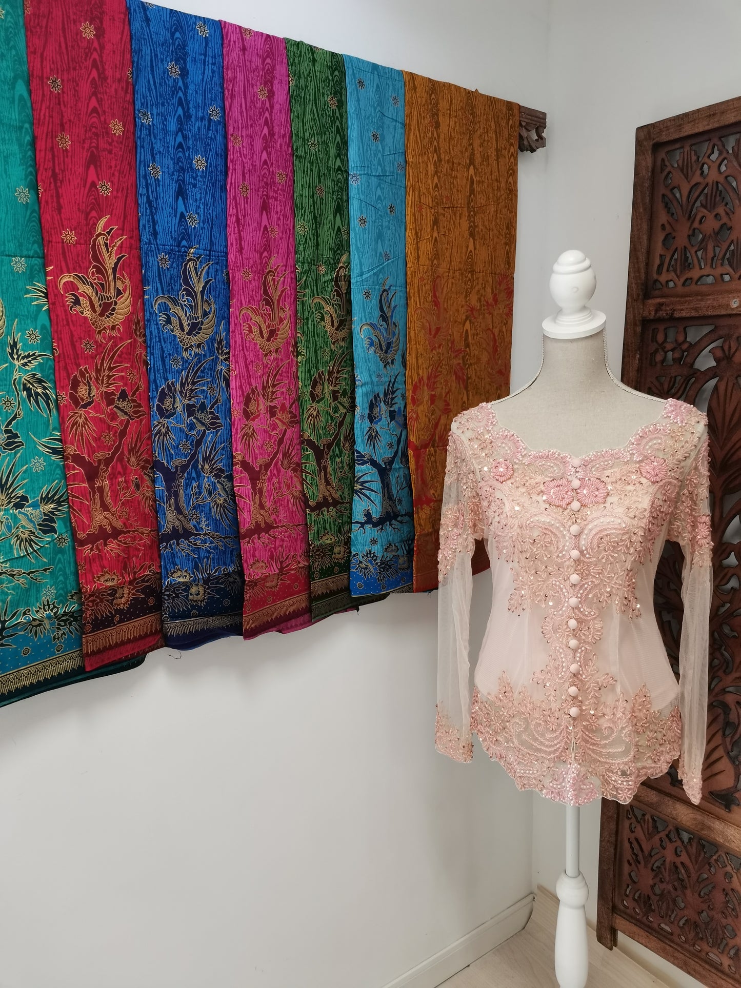 Traditionele sarong Prada Batik Bali - Feniks oranje