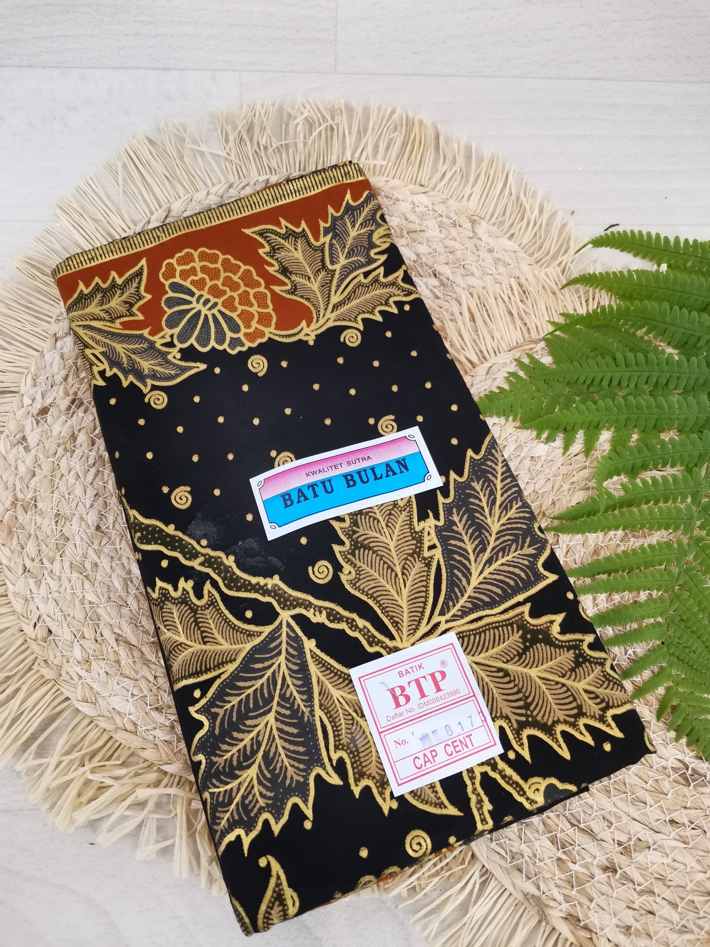 Traditionele sarong Prada Bali Batu Bulan Burung - zwart