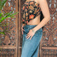 Batik top - zwart