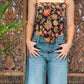 Batik top - zwart