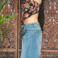 Batik top - zwart