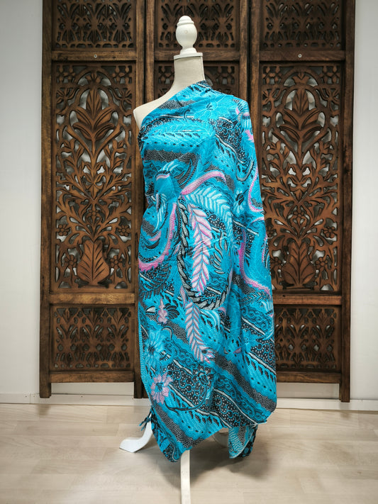 Pareo batik padi - blauw