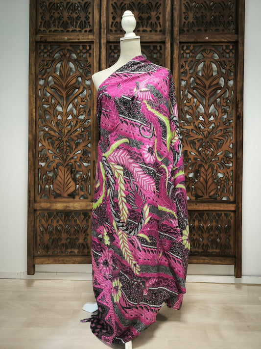 Pareo batik padi - fuchsia