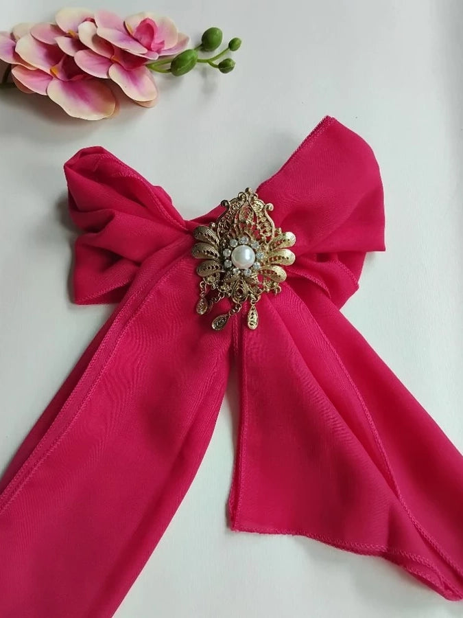 Slendang fuchsia, zonder broche