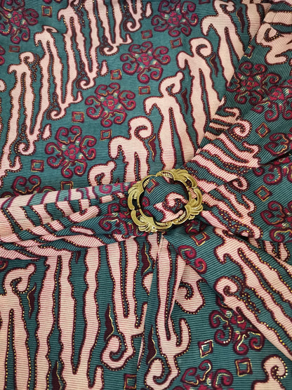 Wikkelrok sarong Lereng Dusty of Coklat met gesp