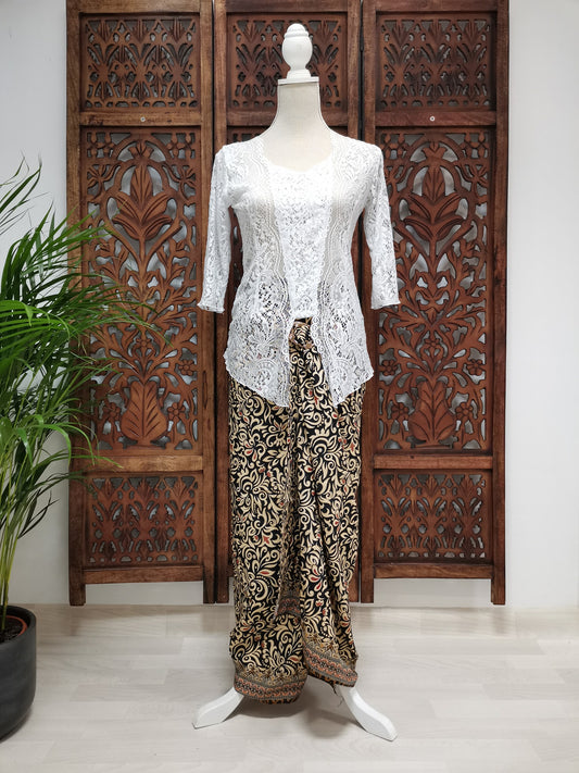 Wikkelrok sarong Cacing Gold met gesp