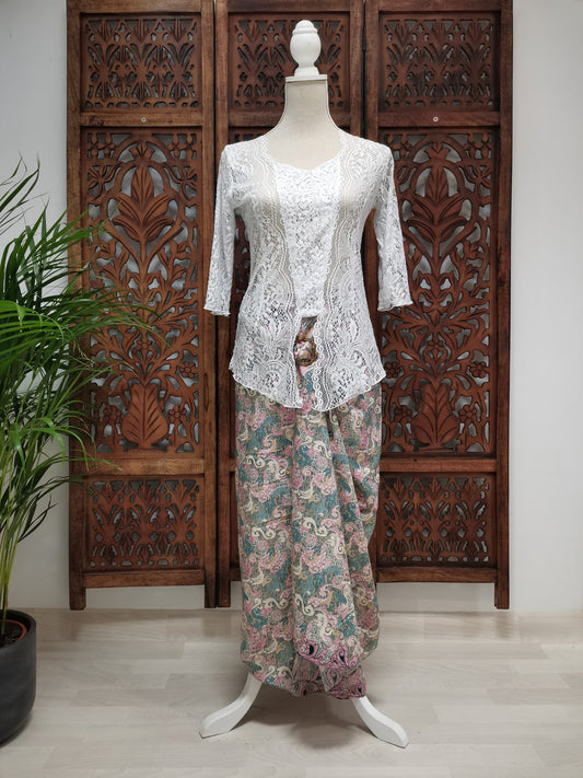 Wikkelrok sarong Fanta of Peach met gesp