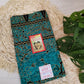 Traditionele sarong Prada ranting, turquoise en zwart met goud en vogels